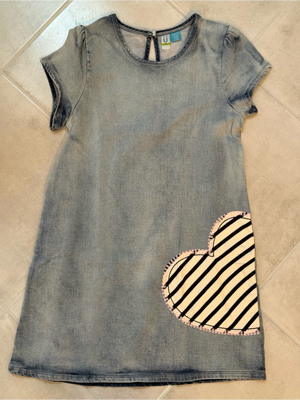 Blu by Blu Denim Heart Dress Sz 14 NWOT